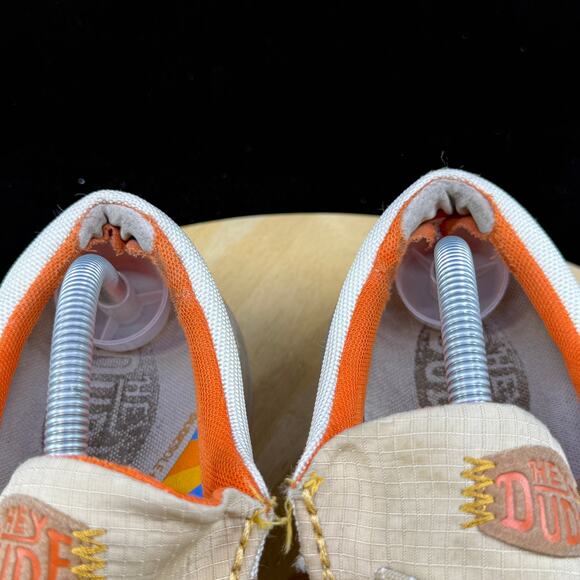 Hey Dude Shoes Mens 9 Wally Comfy Hype Casual Comfort Moc Toe Sneakers Beige - Picture 8 of 11